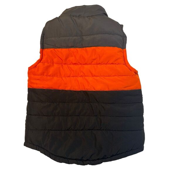 U.S. Polo Assn Toddler 2T Puffer Vest Orange Black Gray Colorblock Fall Layering - Picture 2 of 9